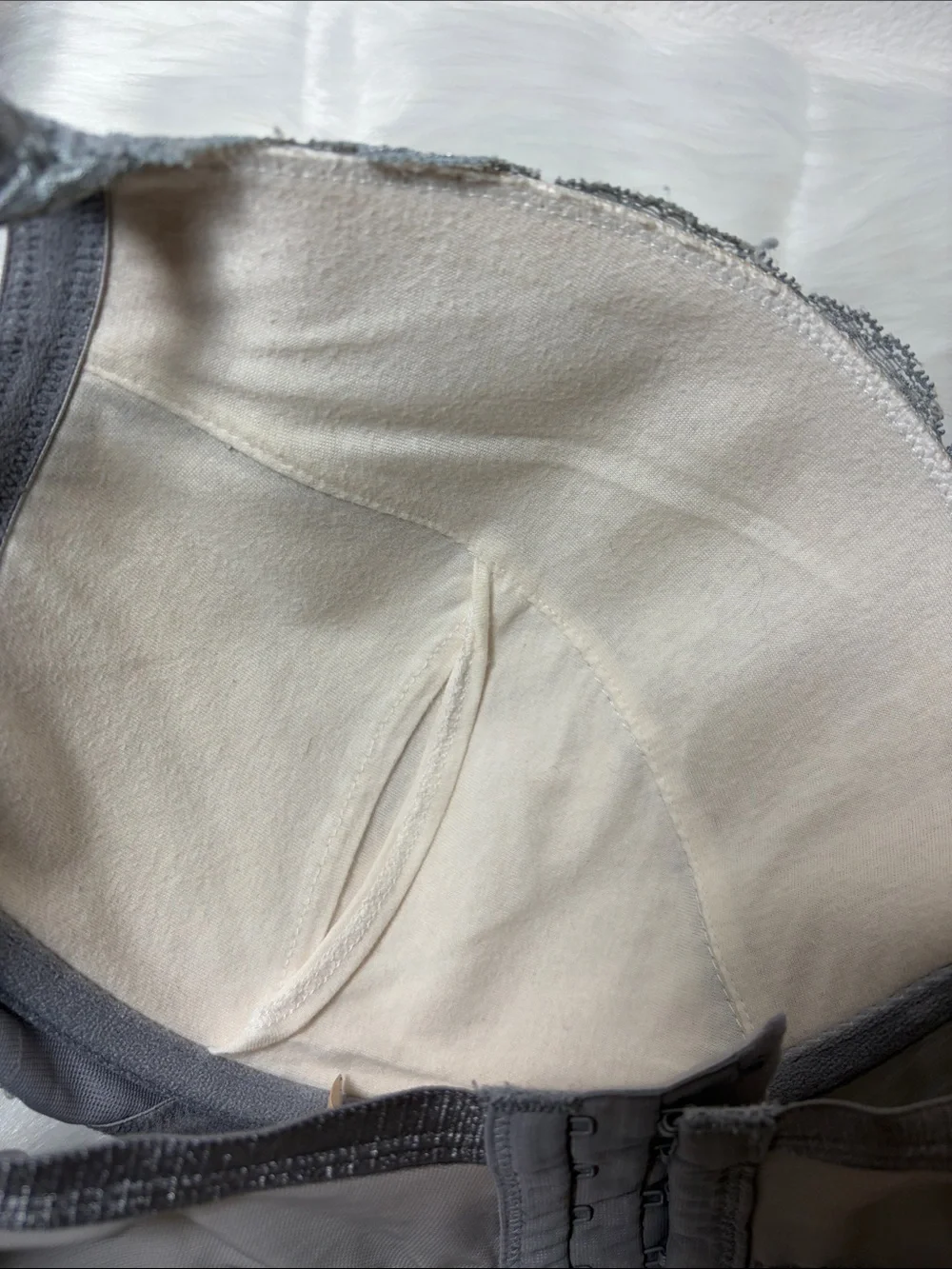 Cacique Lace Overlay Bra in Gray